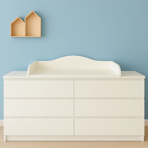 Wickelaufsatz blanc adapté pour commode MALM de 160 cm de large avec panneau