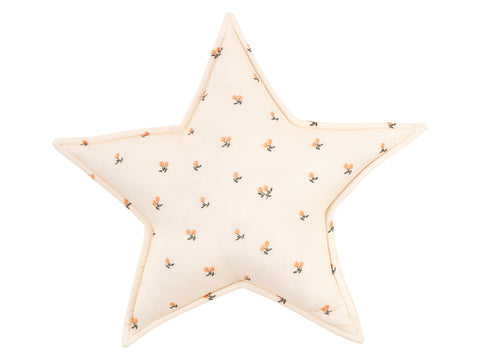 Coussin étoile mousseline cerises