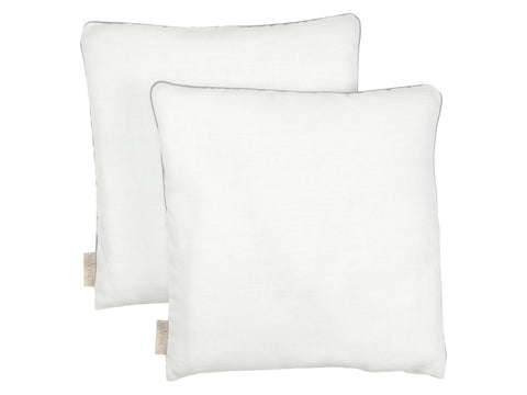 Housse de coussin en lin vert clair blanc