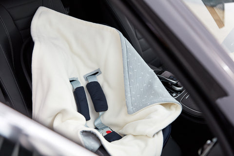 Couverture pour porte-bébé hiver mousseline gris pissenlit