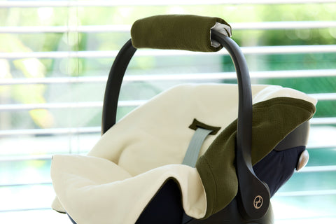 Couverture pour porte-bébé hiver double crêpe vert automne vert