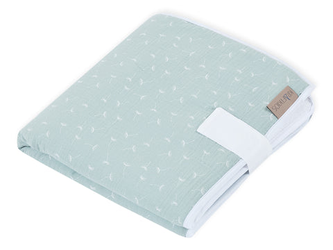 Matelas à langer de voyage mousseline pissenlit menthe