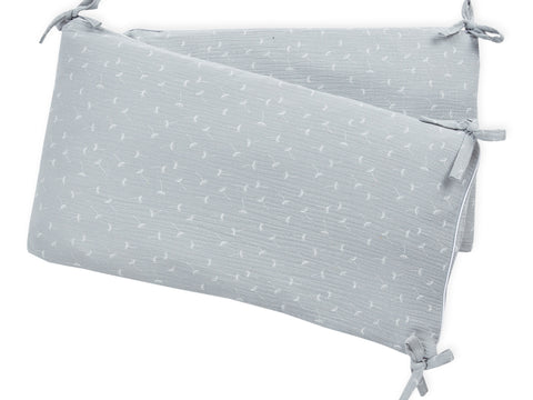 Tour de lit en mousseline gris pissenlit