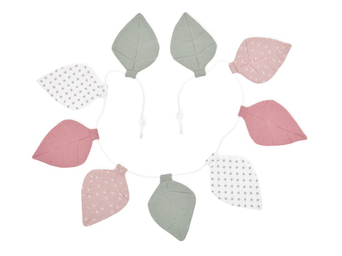 Nid d'ange mousseline pois gris menthe rose sur blanc