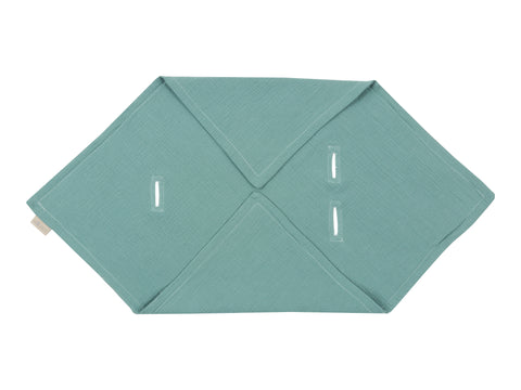 Couverture bébé pour l'été mousseline bleu nil