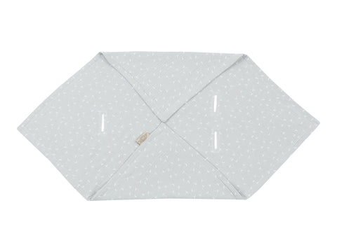 Couverture bébé pour porte-bébé mousseline d'été gris pissenlits