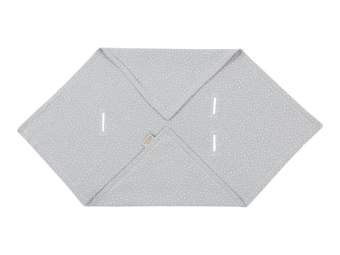 Couverture bébé pour porte-bébé mousseline d'été pois gris