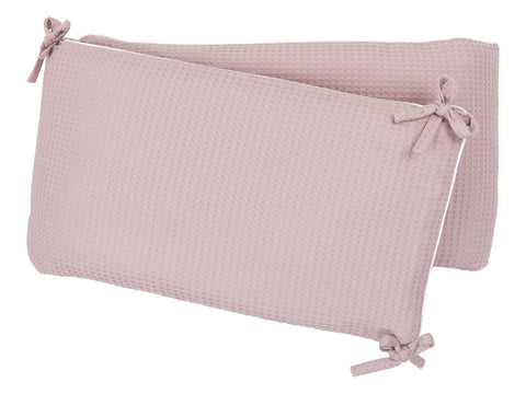Tour de lit piqué gaufré rose