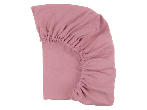 Drap housse mousseline rose
