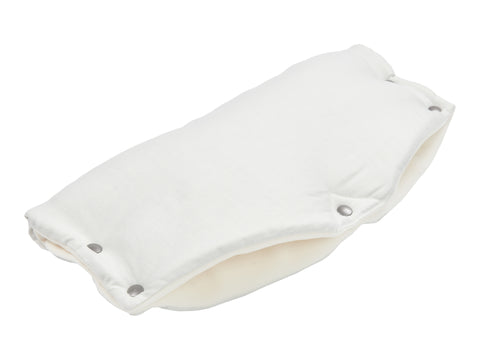 Housse de poussette lin vert clair blanc