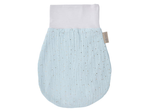 Grenouillère printemps été mousseline pois dorés sur vert