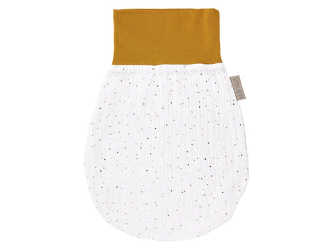 Onesie Automne Hiver Mousseline Pois Doré sur Blanc