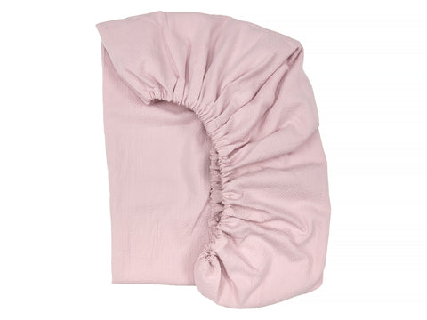 Drap housse double crêpe rose