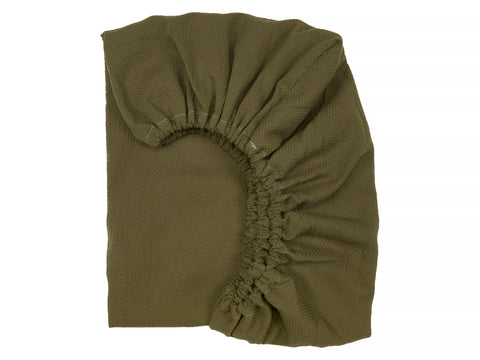 Drap housse double crêpe vert vert d'automne