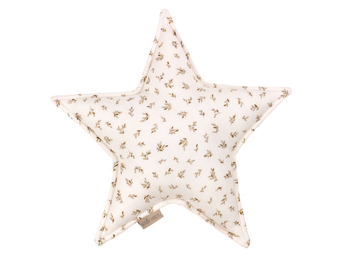 Coussin étoile branches de mousseline marron
