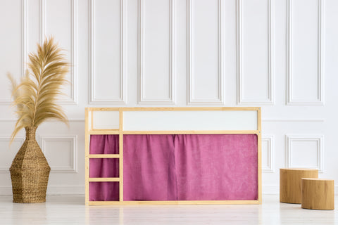 Ensemble de rideaux pour lit mezzanine 2+1 mousseline violet adapté au lit Kura