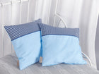 Farbe oder Motiv: weiße Punkte auf Hellblau Streifen dunkelblau