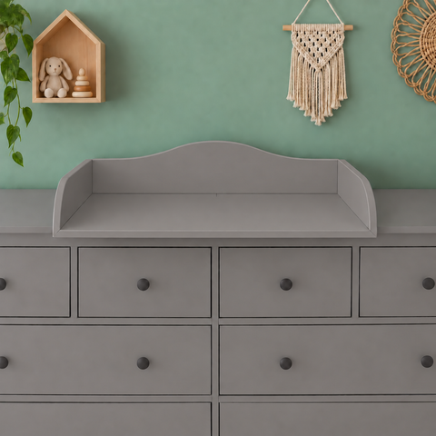 Plan à langer blanc adapté à la commode HEMNES de 160 cm de large avec panneau