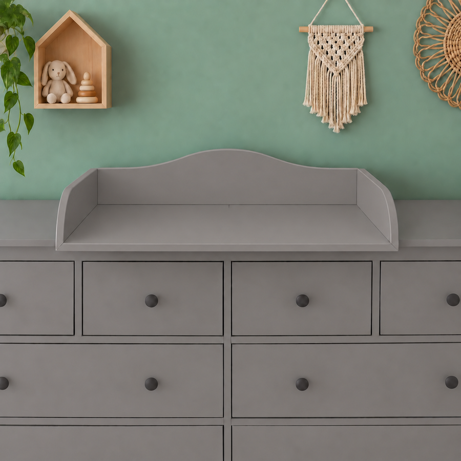 Plan à langer blanc adapté à la commode HEMNES de 160 cm de large avec panneau