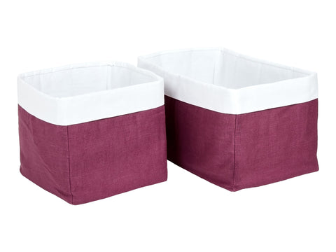 Panier lin magenta foncé