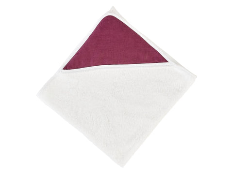 Serviette à capuche lin magenta foncé