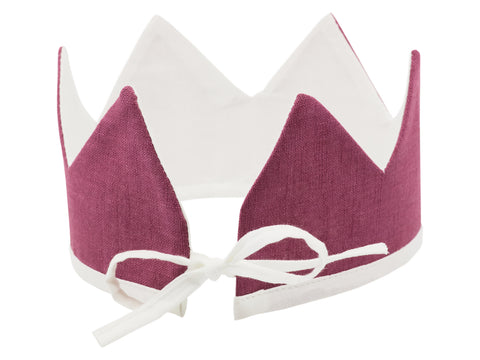 Tissu couronne lin magenta foncé