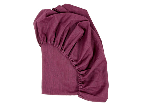 Drap housse lin magenta foncé