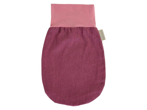 Strampelsack Frühling Sommer Leinen magenta dunkel