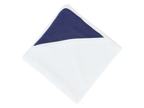 Serviette à capuche lin bleu bleu foncé