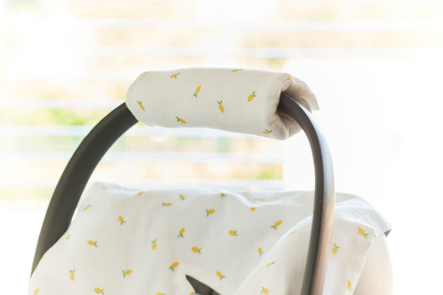 Protège bras siège bébé mousseline jaune citrons