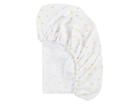 Drap housse mousseline citrons jaunes