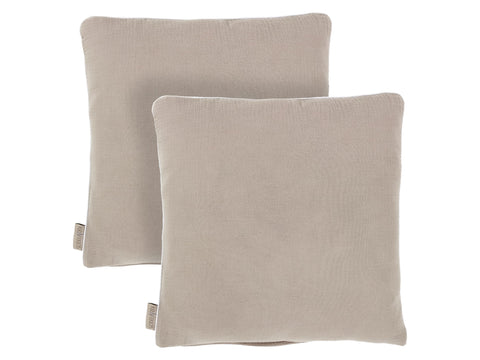 Housse de coussin mousseline beige