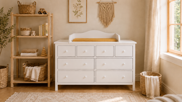 Plan à langer blanc compatible avec la commode GULLABERG 168 cm avec panneaux latéraux de recouvrement