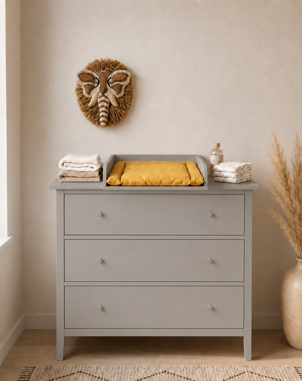 Plateau à langer gris compatible avec la commode GULLABERG à 3 tiroirs (99 cm)