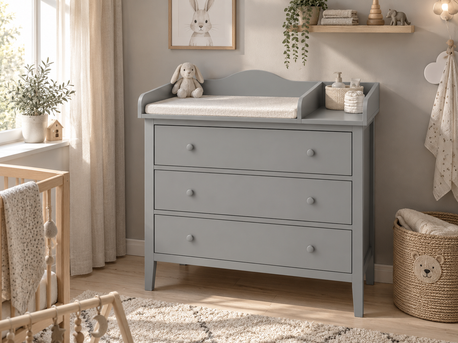 Plan à langer pour GULLABERG 99 cm - XXL, gris, avec compartiment de séparation