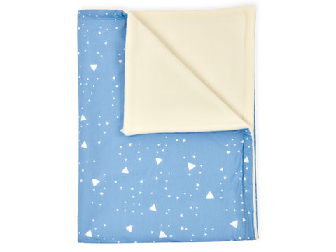 Couverture Bébé Triangles Arrondis Blanc sur Bleu