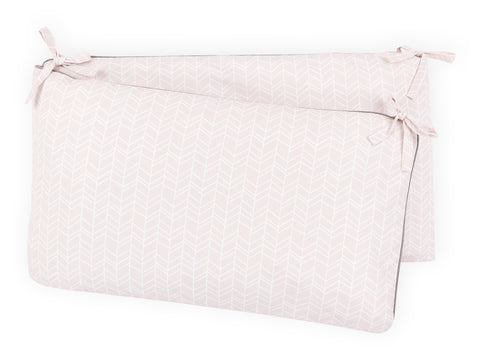 Pare-chocs motif plume blanche sur rose