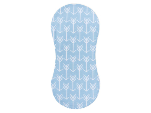 Burp tissu flèches blanches sur bleu