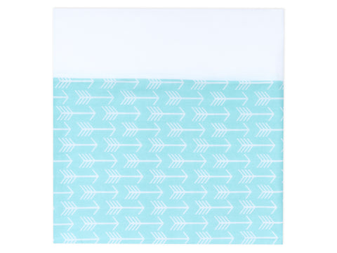 Tissu d'allaitement flèches blanches sur uniwhite menthe