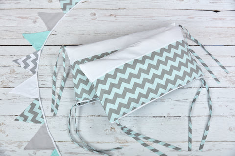 Pare-chocs Uniweiss Chevron gris clair et menthe