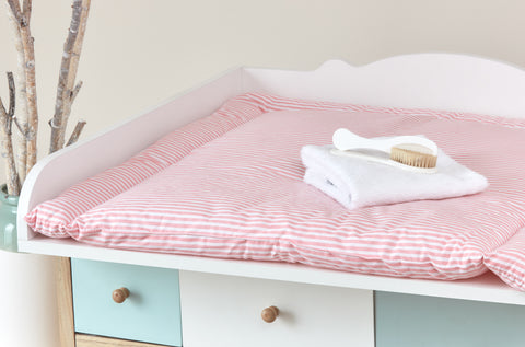 Matelas à langer rayures rose