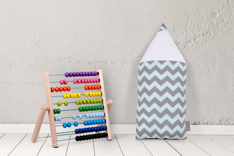 Crayon chiffon Chevron gris clair et menthe