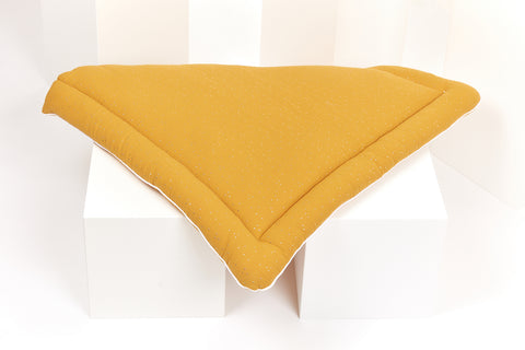 Matelas à langer mousseline pois dorés sur jaune