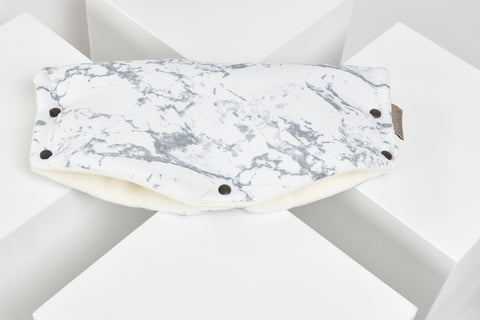 Kinderwagenmuff weißer Marmor