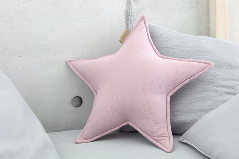 Coussin étoile double crêpe rose