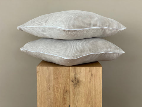 Taie d'oreiller cordon large cordon beige taupe