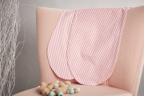 Housse de coussin d'allaitement rayures rose