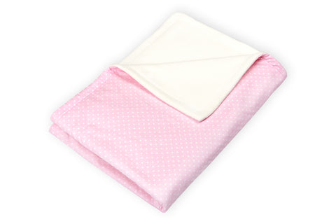 Couverture bébé pois blancs sur rose