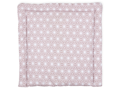 Matelas à langer strass blanc sur rose camée