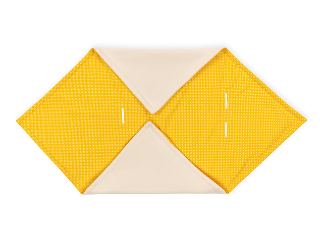 Couverture pour siège auto hiver pois blancs sur jaune
